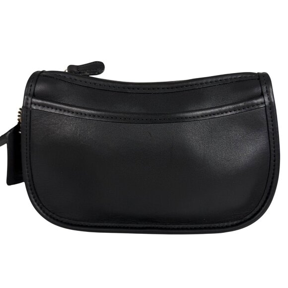 Vintage COACH Black Leather Wendie Swinger Crossbody Purse Bag 9031 + Hang Tag - Picture 2 of 14